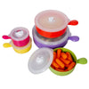 10 Pcs Microwave Safe Plastic Bowl Set W/ Lid - Colorful Food Storage Containers