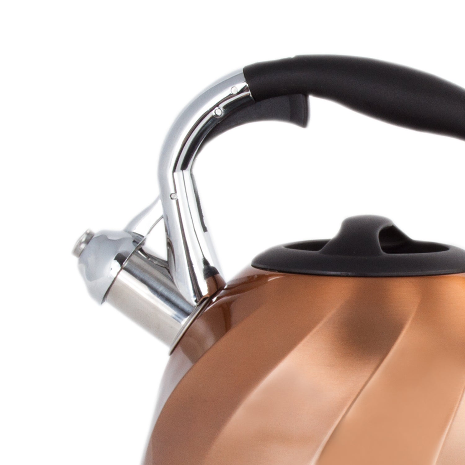 Imperial Home Whistling Tea Kettle Stainless Steel Copper Tea Kettle. 3 Qt Encapsulated Bottom Stylish Modern Design Classic Tea Kettle