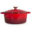 Chef Quality Cast Iron Dutch Oven - 5 QT Enamel Dutch Oven Pot (Red)