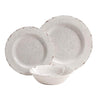 Gibson Studio 114334.12 Mauna 12 Piece Heavy Weight Melamine Dinnerware Set, Ice Rustic