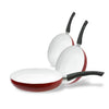 Healthy Nonstick Ceramic Coated Frying Pan - 3 Pcs Eco Friendly Durable Fry Pan Cookware Set (8", 10" & 12" Pans)