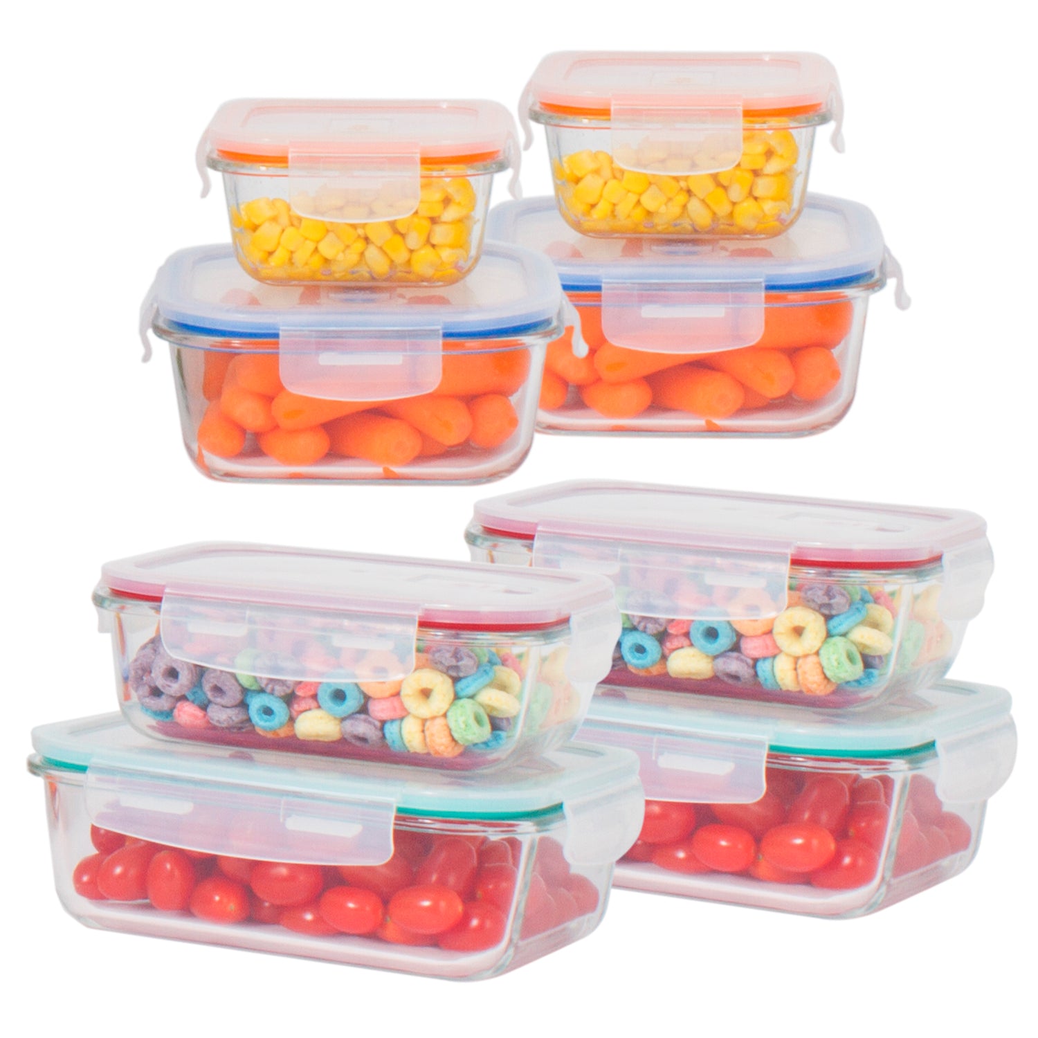 16 Pcs Set Glass Storage Containers with Lids/Glass Food Storage Containers Airtight/Glass Containers With Lids - Glass Meal Prep Containers Glass Food Containers - Glass Lunch Container
