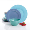 Gibson Overseas, Inc. 116936.12 085081401175 Melamine Dinnerware Set 12Pc, Blue