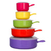 10 Pcs Microwave Safe Plastic Bowl Set W/ Lid - Colorful Food Storage Containers