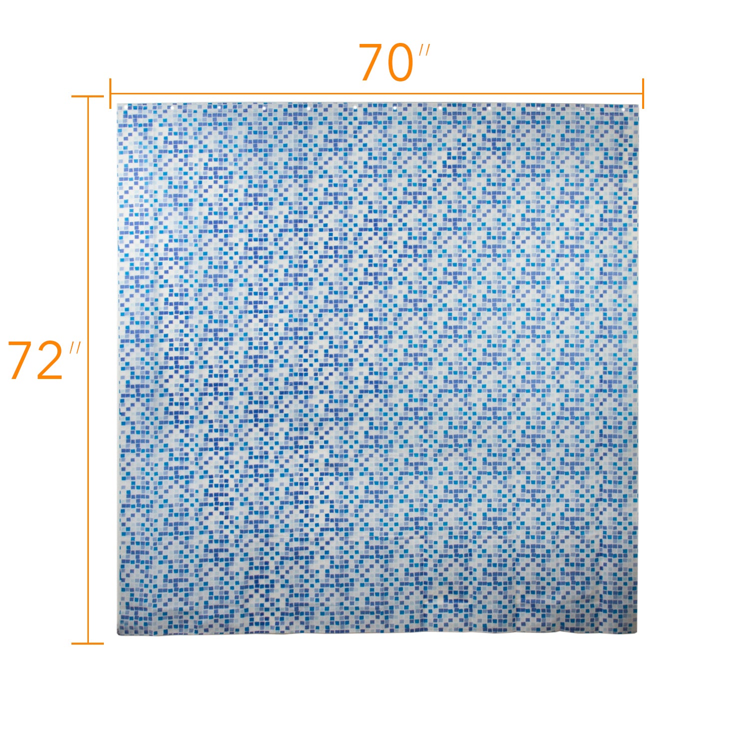 Colorful Long Shower Curtain - Plastic Bathroom Curtains - Blue