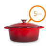 Chef Quality Cast Iron Dutch Oven - 5 QT Enamel Dutch Oven Pot (Red)