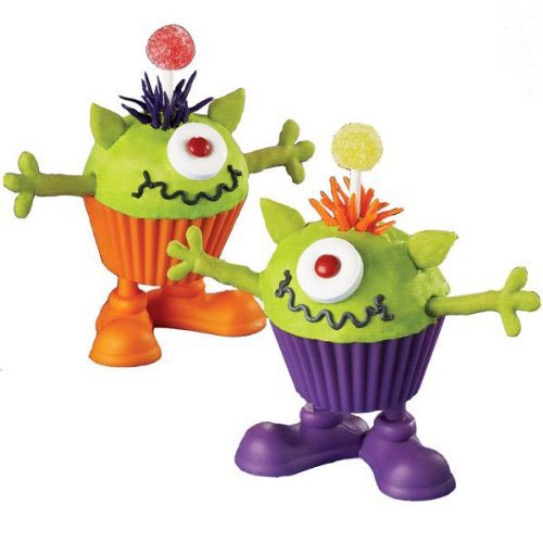 Set of 4 Silicone Cupcake Baking Cups with Silly Fun Feet Novelty