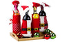 4 Pcs Christmas Wine Bottle Covers Set - Santa and Little Helpers Christmas Wine Decorations