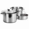 Stainless Steel 4 Pcs Pasta Cooker Set - 8 qt Stock Pot with Steamer Inserts