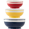 Mr. Food 3 pieces Ceramic Mixing Bowl Set - Colorful Mixing Stackable Bowls