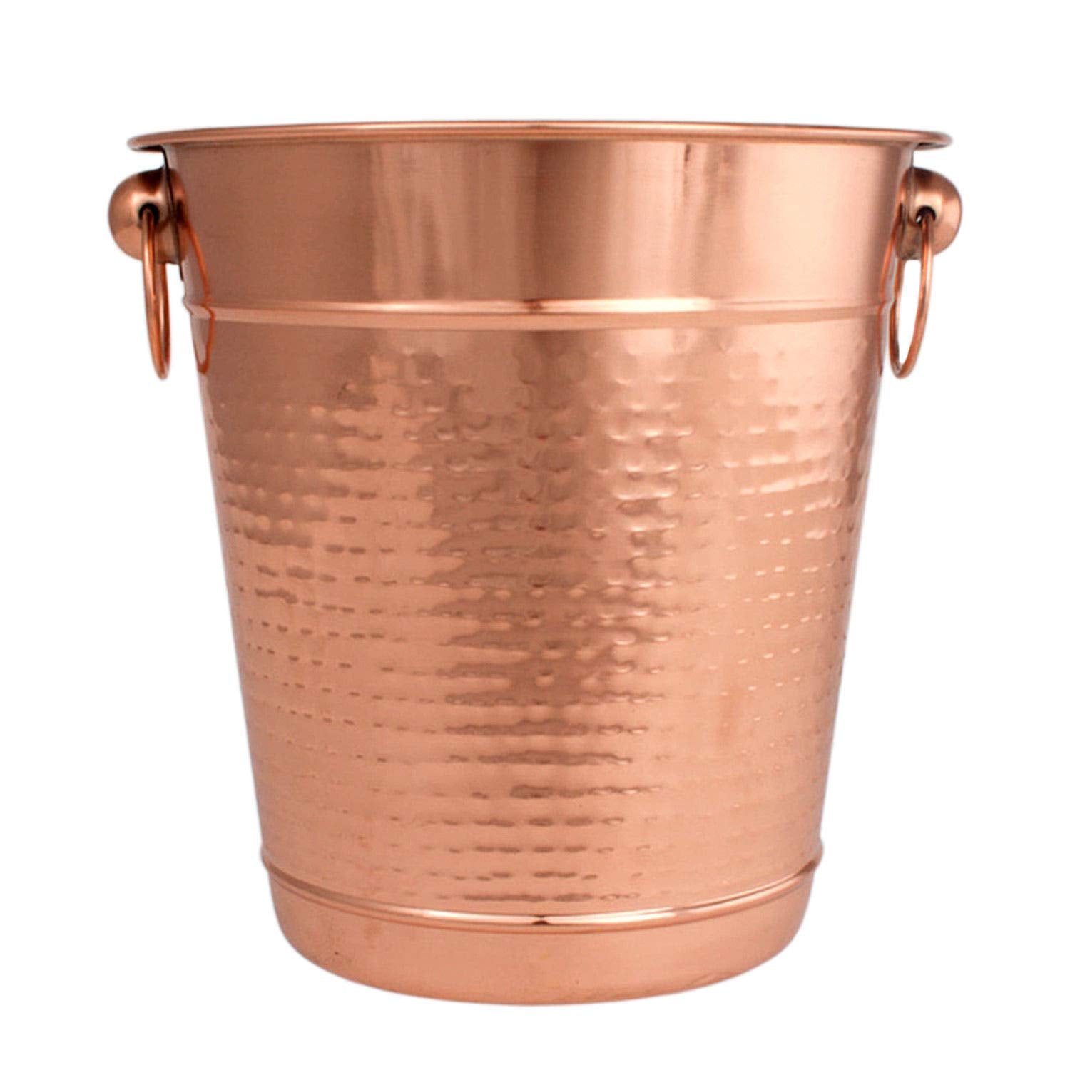Copper Stainless Steel Champagne Bucket - Hammered Wine Bottle Cooler Ice Bucket