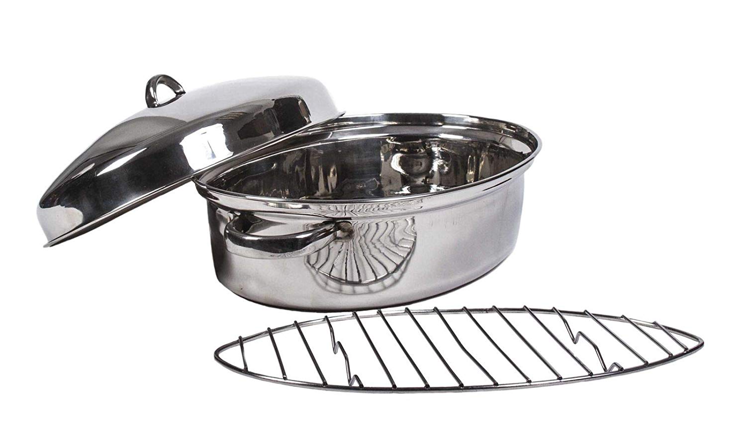 Oval Roaster Pan with Lid – Oven Roaster Pans – Roasting Pan with Lid – Stainless Steel Roasting Pan