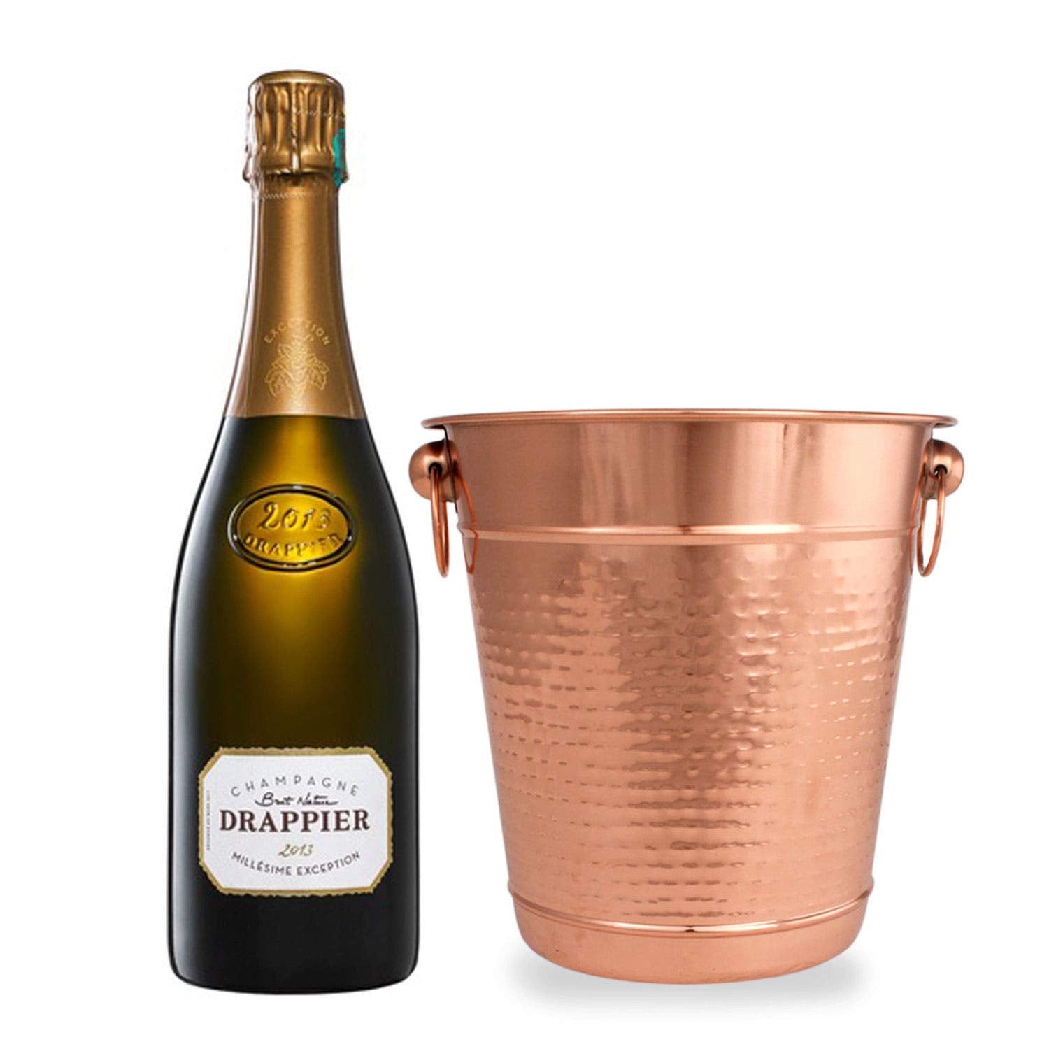 Copper Stainless Steel Champagne Bucket - Hammered Wine Bottle Cooler Ice Bucket