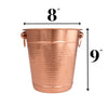 Copper Stainless Steel Champagne Bucket - Hammered Wine Bottle Cooler Ice Bucket