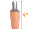 3 pc Copper Stainless Steel Martini Gift Set - 2 Large Martini Glasses and Shaker Set - Copper Martini Shaker Set (Copper)
