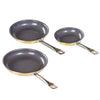 Copper Aluminum Frying Pans - 3 pc Nonstick Fry Pan Set - 8", 10" and 12" (Gold)