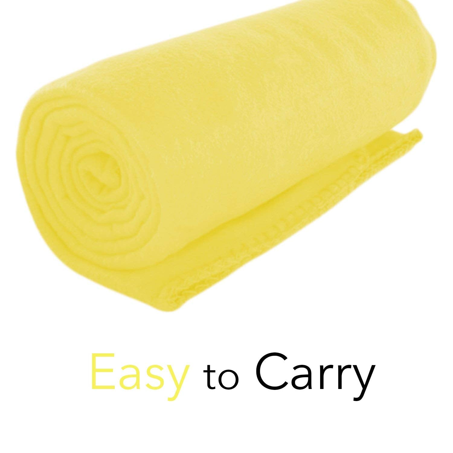 Imperial 50 x 60 Inch Ultra Soft Fleece Throw Blanket - Yellow