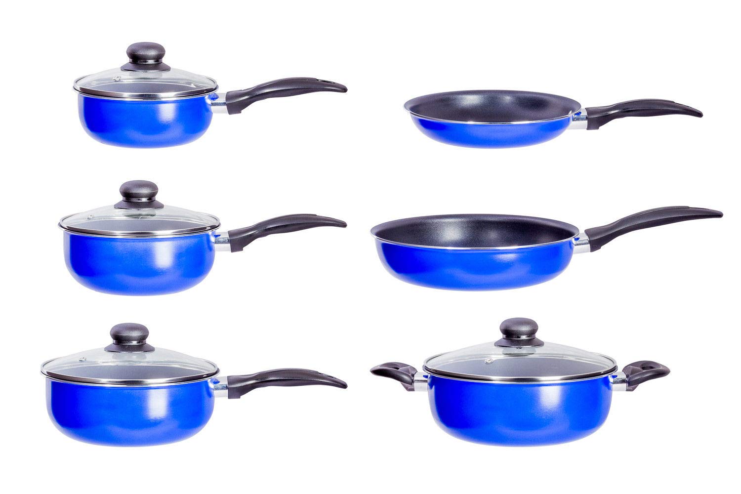 Nonstick Cookware Set – 10-Piece Cookware Sets – Pots and Pans Set – Non-Stick Frying Pans and Pots (Black Interior)