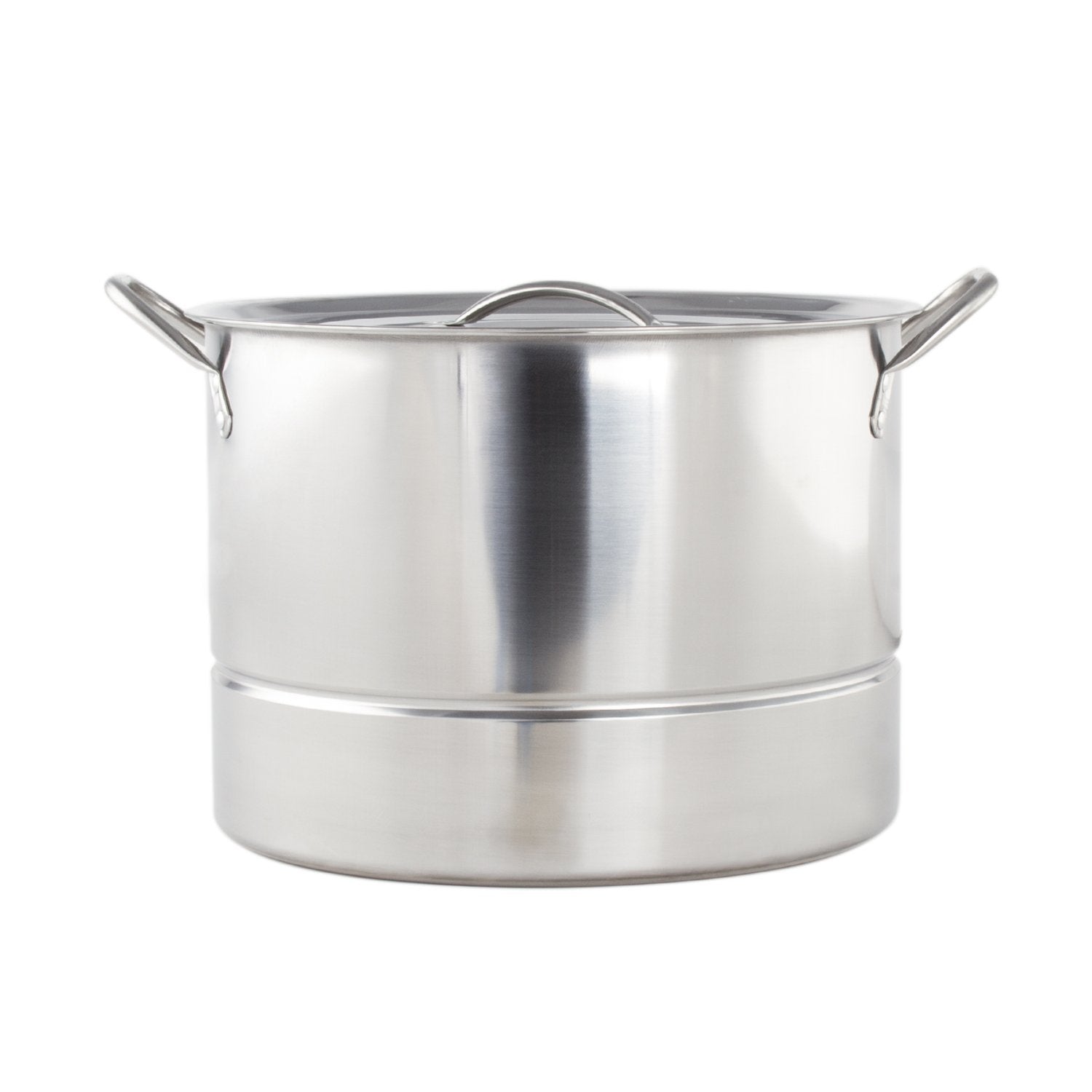 Imperial Home Classic Stainless Steel Steamer Pot, 3 Piece Steaming Stock Pot With Insert & Lid (16 Quart)