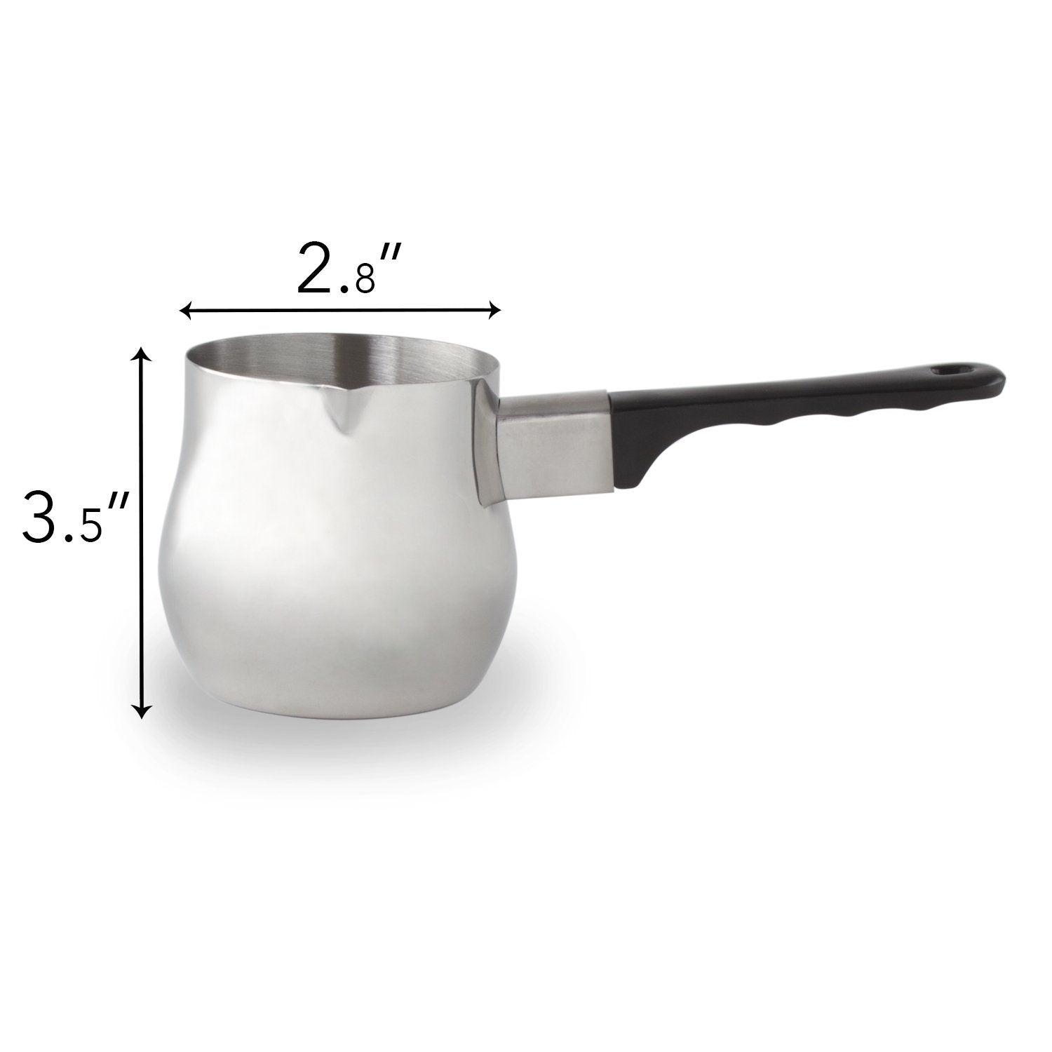 Imperial Home 3 Pc Turkish Coffee Warmer Pot Set, Stainless Steel 6 Oz, 12 oz, 24 oz