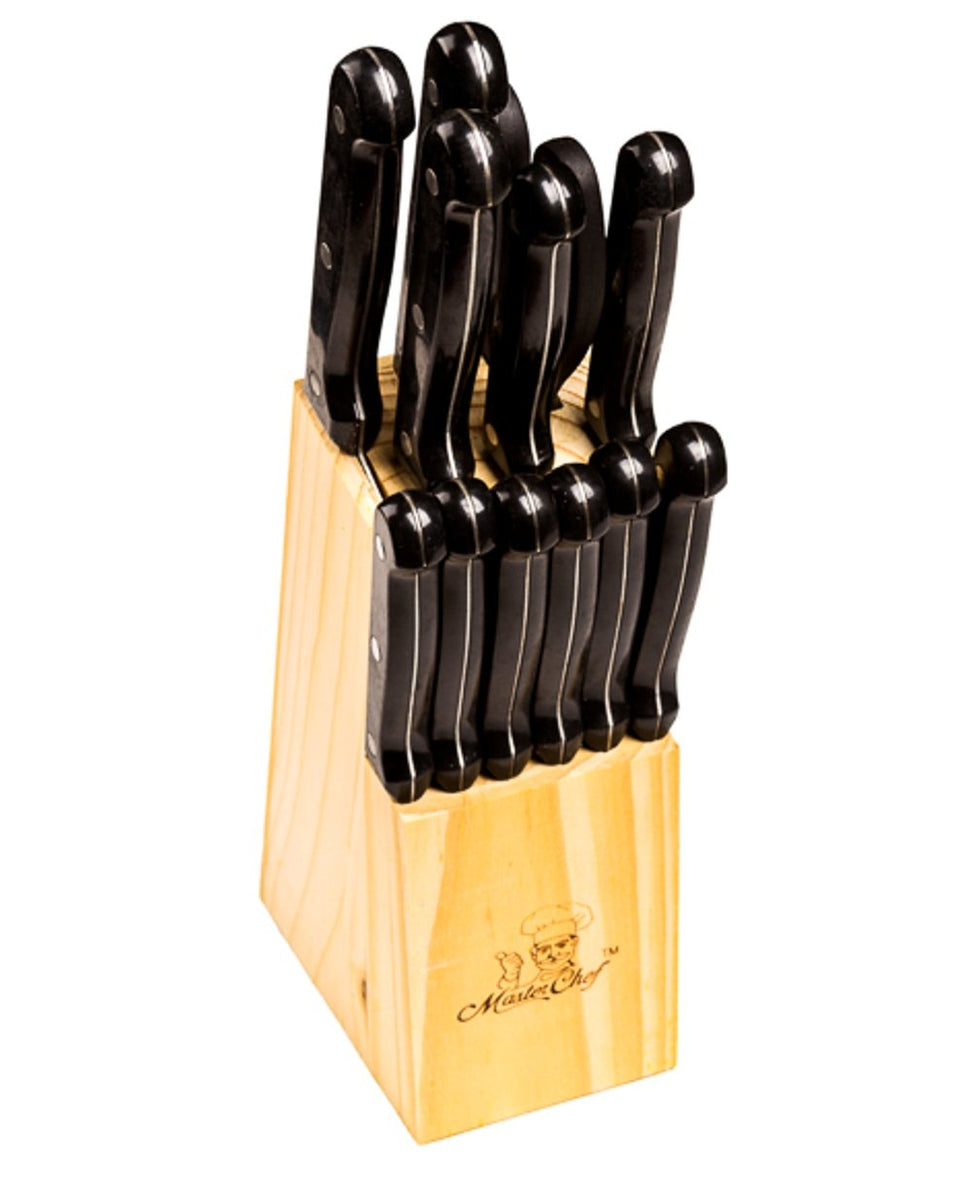 13 Pc Chef's Kitchen Knife Set w/Block - Stainless Steel Cutlery Sets –  Icydeals