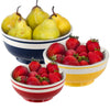 Mr. Food 3 pieces Ceramic Mixing Bowl Set - Colorful Mixing Stackable Bowls