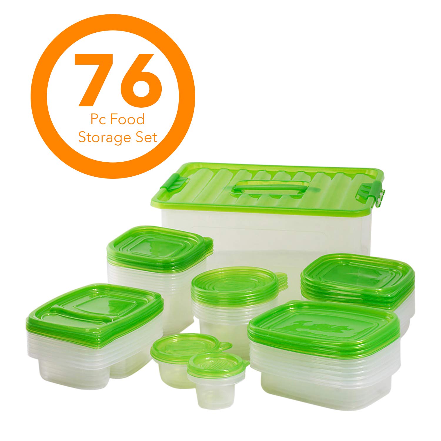 76 Piece BPA Free Food Storage Containers With Lids – Plastic Large Food Storage Containers – Airtight Food Storage Containers – Plastic Food Storage Containers