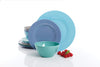 Gibson Overseas, Inc. 116936.12 085081401175 Melamine Dinnerware Set 12Pc, Blue
