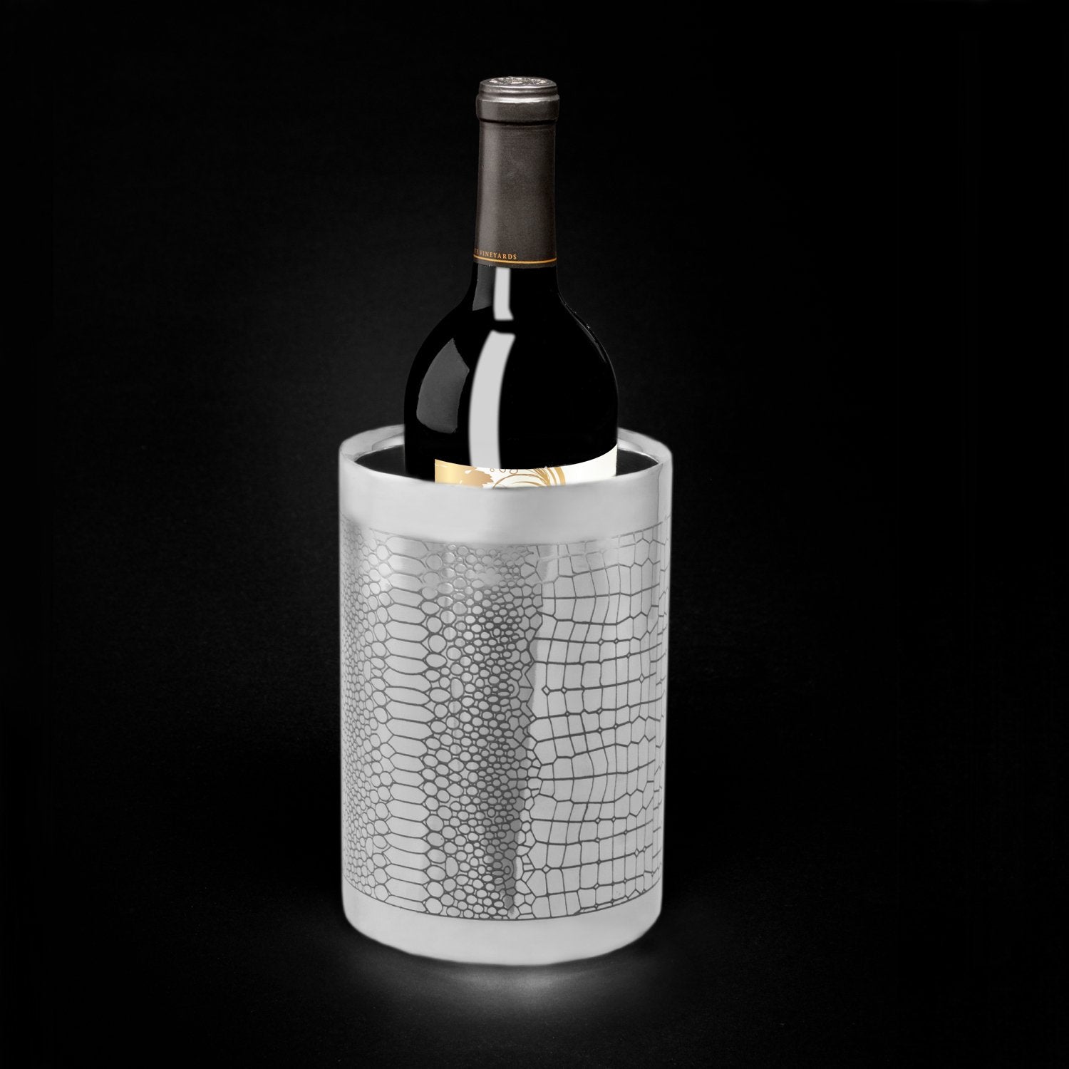 Double Wall Small Wine Cooler - Reptile Design Brass Bottle Cooler Ice Bucket