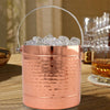 Copper Stainless Steel Double wall Ice Bucket with Lid - Hammered Wine Bottle Cooler Ice Bucket