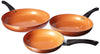 Healthy Nonstick Ceramic Coated Frying Pan - 3 Pcs Eco Friendly Durable Fry Pan Cookware Set (8", 10" & 12" Pans) (Copper Ceramic)