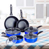 Nonstick Cookware Set – 10-Piece Cookware Sets – Pots and Pans Set – Non-Stick Frying Pans and Pots (Black Interior)
