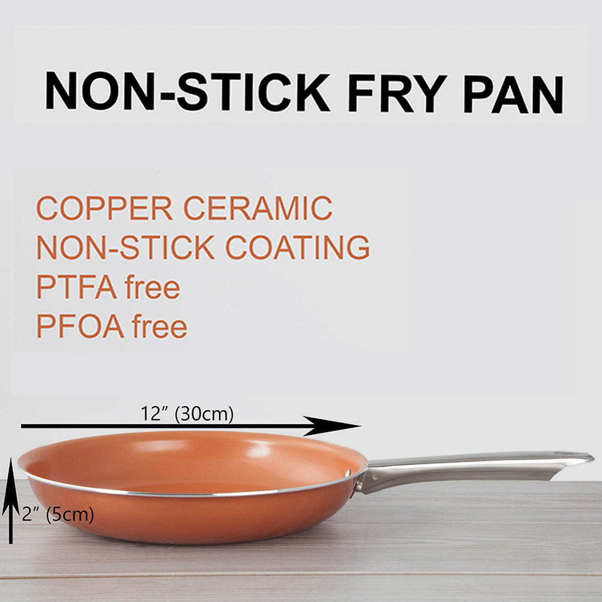 Home Hero 8-Inch Nonstick Ceramic Copper Frying Pan & Lid