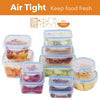 24 Pc Reusable Kitchen Containers w/Vented Lids – Plastic Food Containers – Microwavable Containers (Blue Lids)