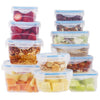 24 Pc Reusable Kitchen Containers w/Vented Lids – Plastic Food Containers – Microwavable Containers (Blue Lids)