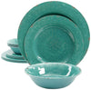 Gibson Studio 94995.12 Mauna 12 Piece Heavy Weight Melamine Dinnerware Set, Green