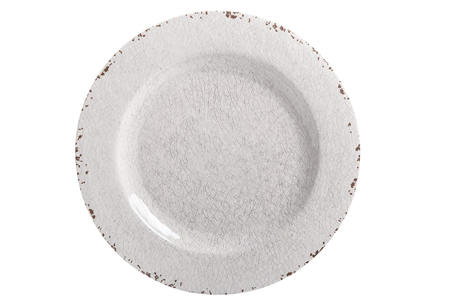 Gibson Studio 114334.12 Mauna 12 Piece Heavy Weight Melamine Dinnerware Set, Ice Rustic