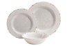 Gibson Studio 114334.12 Mauna 12 Piece Heavy Weight Melamine Dinnerware Set, Ice Rustic