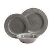 Gibson Studio 114334.12 Mauna 12 Piece Heavy Weight Melamine Dinnerware Set Gray