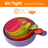 10 Pcs Microwave Safe Plastic Bowl Set W/ Lid - Colorful Food Storage Containers