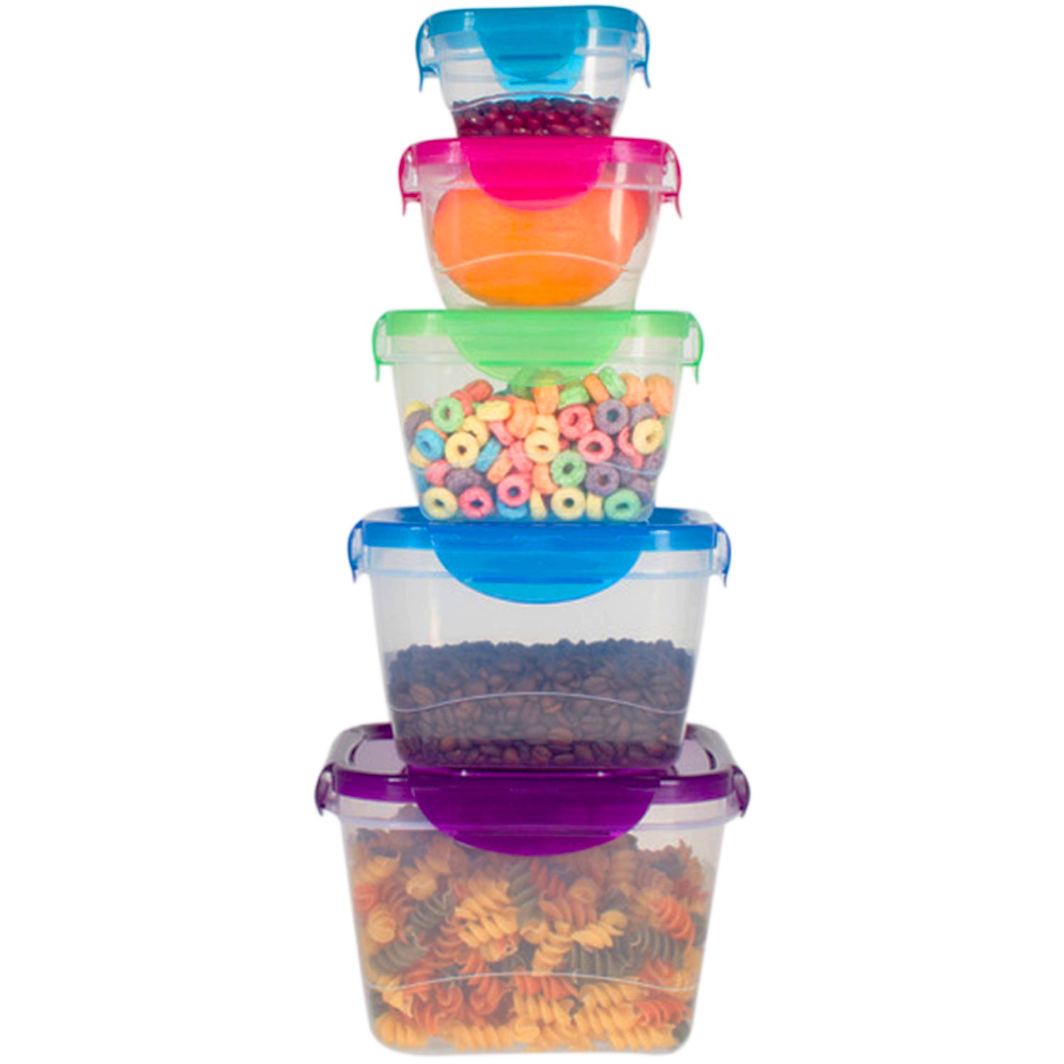 10 Pc Reusable Refrigerator Containers – Microwavable Plastic Lunch Containers