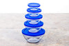 10 Pcs Airtight Glass Bowl Set With Lids BPA Free - (Blue)