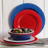 Gibson Studio Mauna Heavy Weight Melamine Dinnerware Set (12 Piece), Red Rustic (Pack of 12)