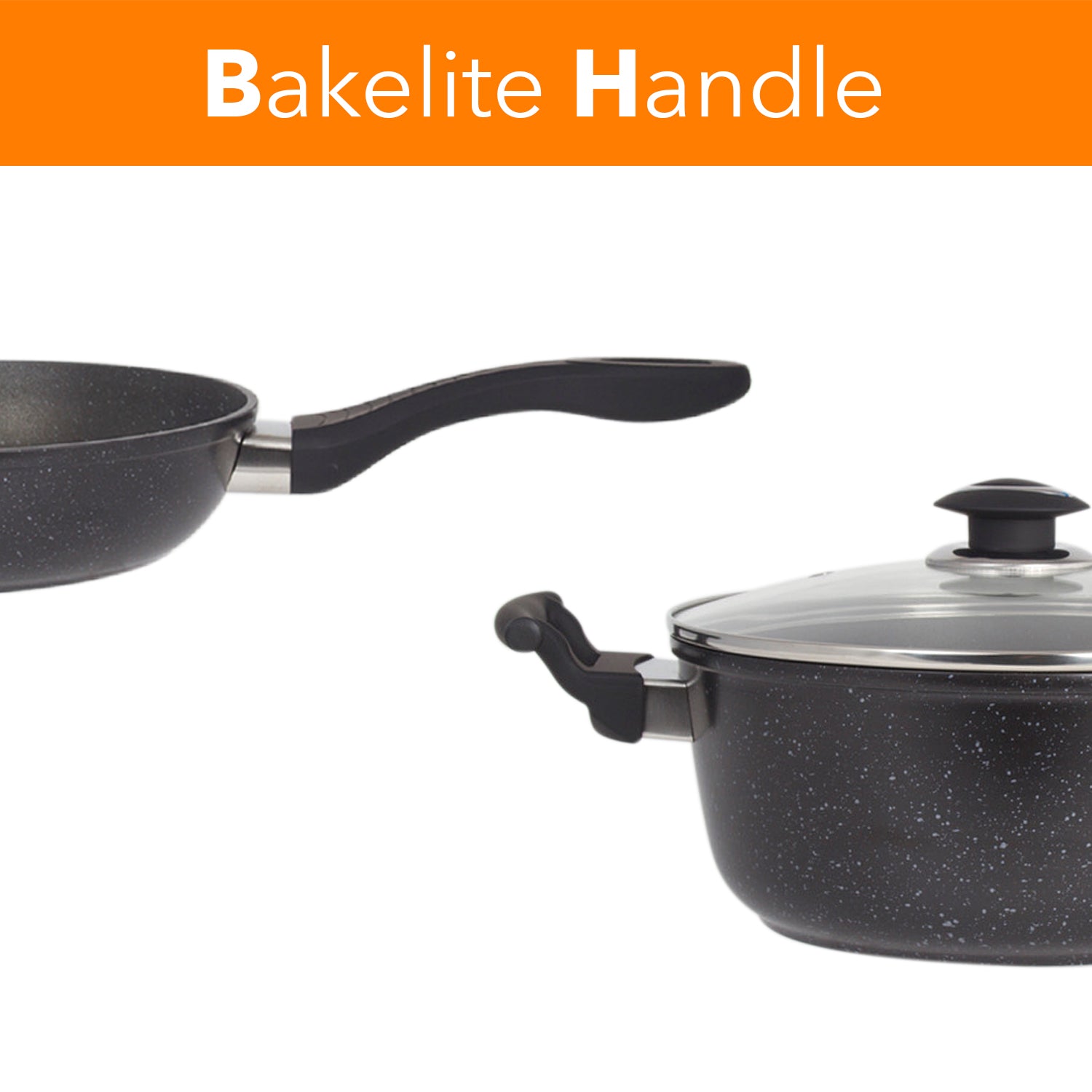 Marble 7 Pieces Aluminum Non Stick Cookware Set - Stockpot Sauce Fry Pan Set