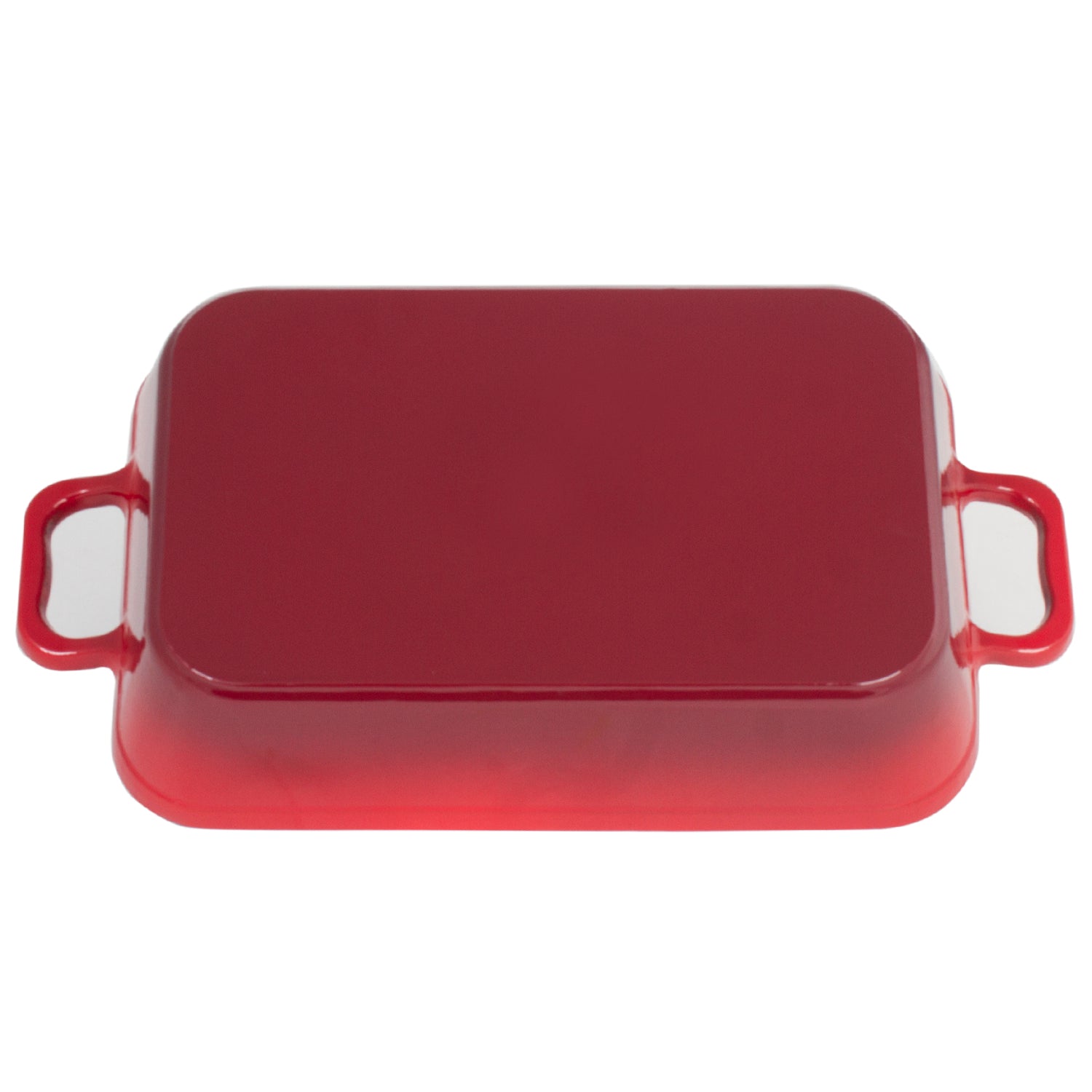 Heavy Duty Red Enameled Cast Iron Roasting Pan 13" X 9" Lasagna Pan Roaster