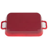 Heavy Duty Red Enameled Cast Iron Roasting Pan 13" X 9" Lasagna Pan Roaster