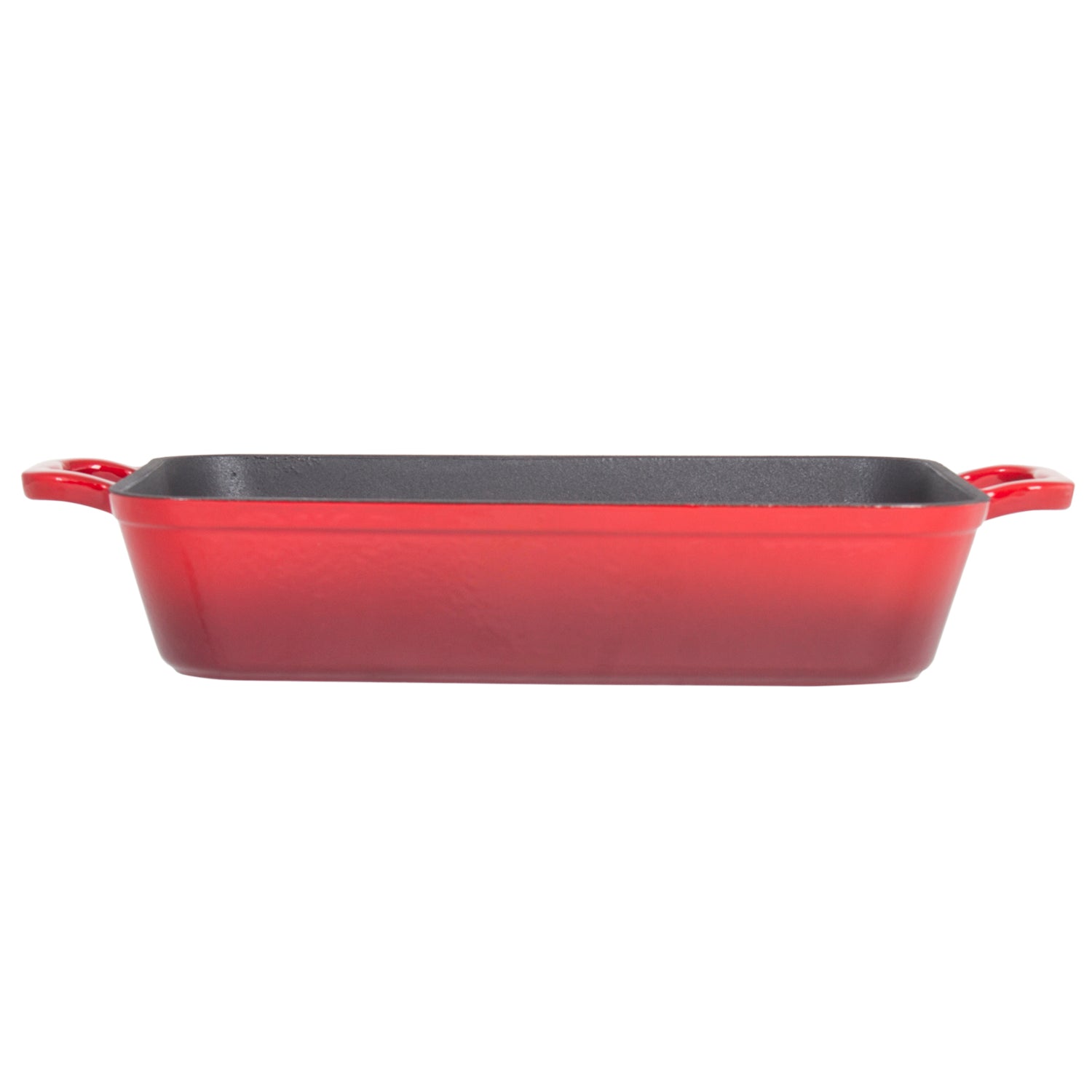 Heavy Duty Red Enameled Cast Iron Roasting Pan 13" X 9" Lasagna Pan Roaster