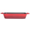 Heavy Duty Red Enameled Cast Iron Roasting Pan 13" X 9" Lasagna Pan Roaster