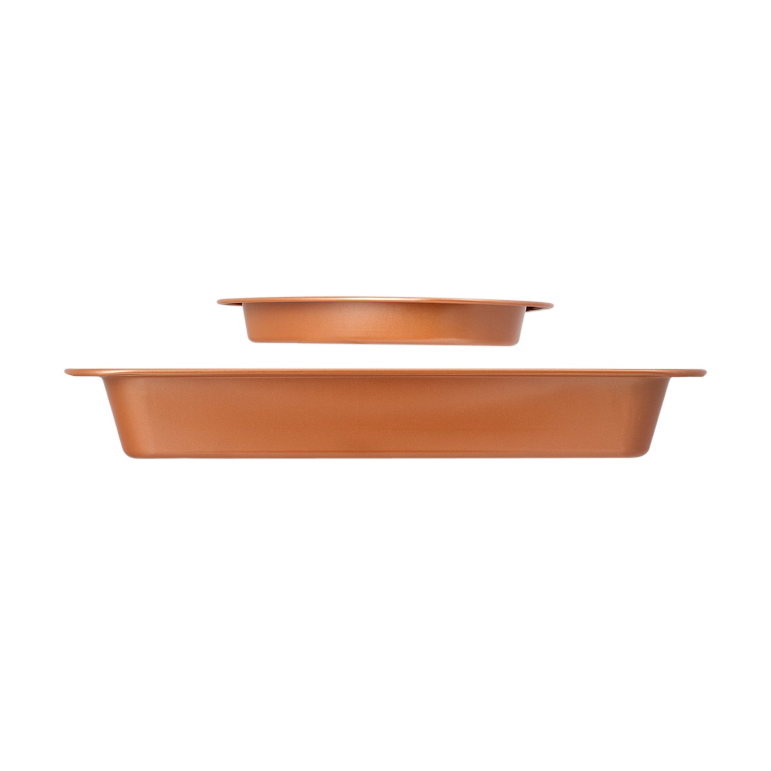 2 Cake Pan Set – Rectangle Cake Pan & Heart Cake Pan – Valentines Day Cake Pan - Copper Cake Pans Set