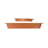 2 Cake Pan Set – Rectangle Cake Pan & Heart Cake Pan – Valentines Day Cake Pan - Copper Cake Pans Set